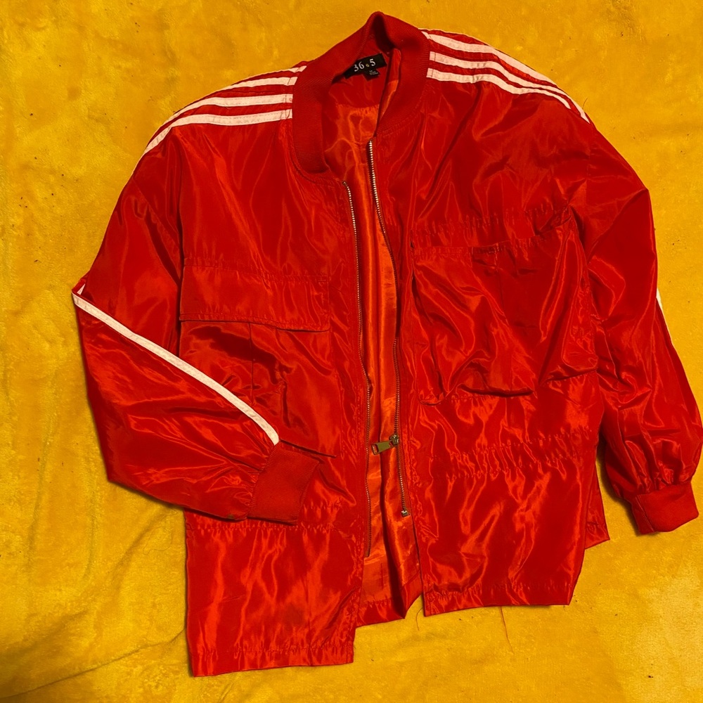 Red and white jacket
